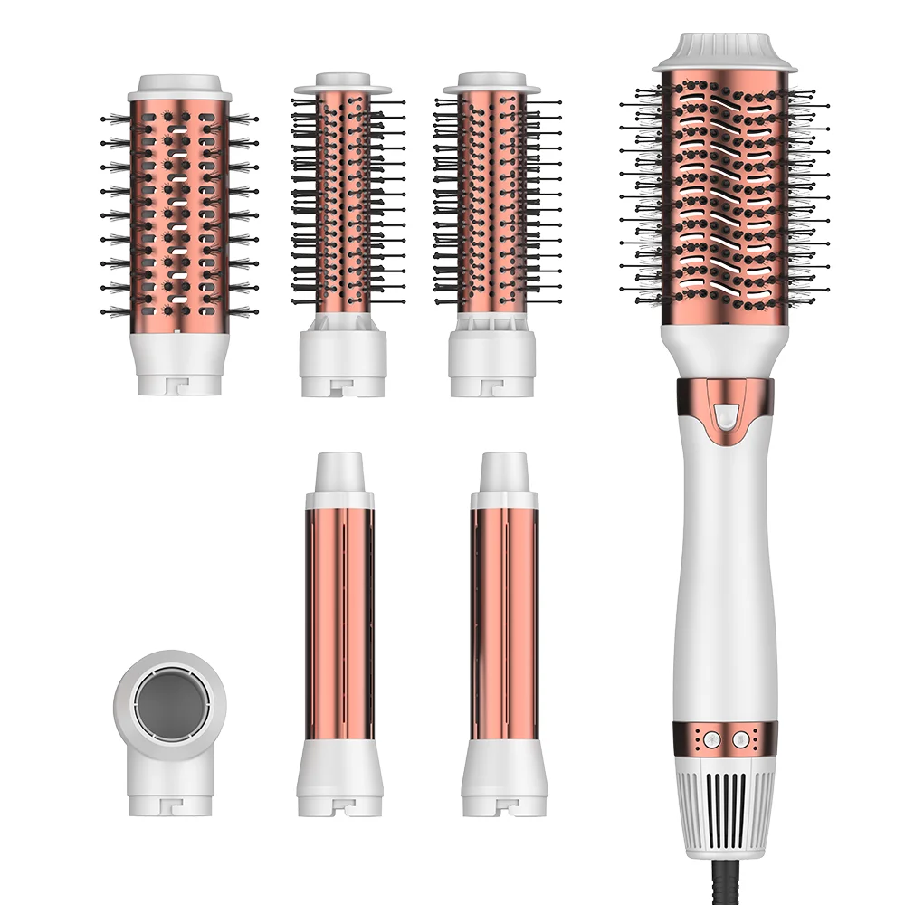 أفضل بيع المهنية مجفف الشعر مجفف الهواء الساخن مشط متعدد درجات الحرارة 7 في 1 مصفف شعر 1200 واط فرشاة مجفف الشعر