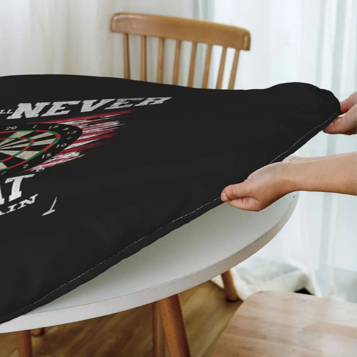 Dart Board Arrow Target Waterproof Round Tablecloth Oilproof Table Cloth for Kitchen Events Dining Table Cover