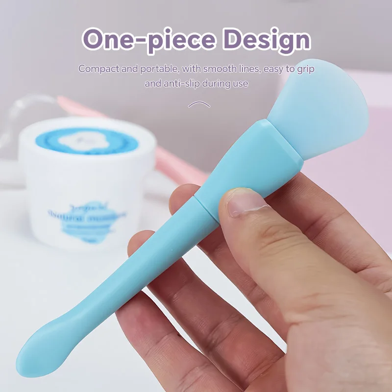 فرشاة قناع الوجه من السيليكون مزدوجة الأطراف قابلة لإعادة الاستخدام 2 في 1 فرش تنظيف يدوية أقنعة الوجه قضيب ملعقة لوازم العناية بالبشرة #4