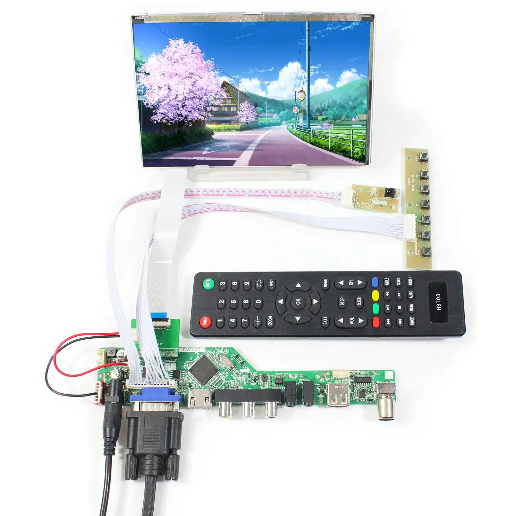 HD VGA AV USB LCD คอนโทรลเลอร์ 7 "HSD070PWW1 B00 IPS LED LVDS แผง LCD