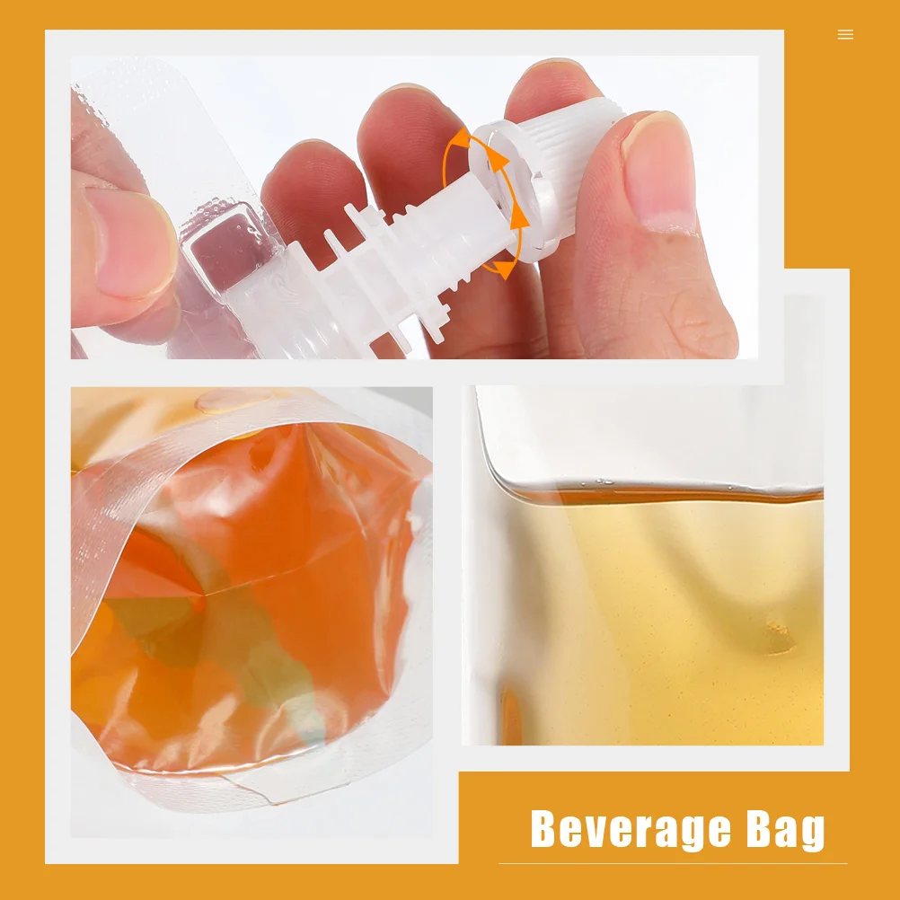 20 Pcs Liquid Self-supporting Nozzle Bag Travel Toiletry Plastic Pouch Beverage Clear Packing Bags