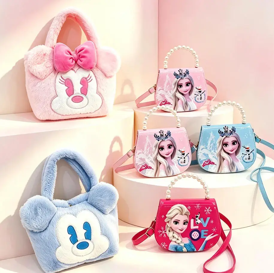 Disney Mickey，Frozen Yoga Bag，Storage Bag，Cute Cartoon Furry Bag，Portable Bags，Party Gift，Y2k Bag Handbag，Bag Accessories