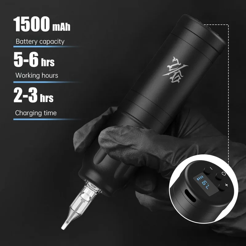 Needle Ghost T1 Wireless Tattoo Pen Tattoo Machine Endurance 1500Mah Large Capacity Battery 4-12V Adjustment Tool Can Print LOGO