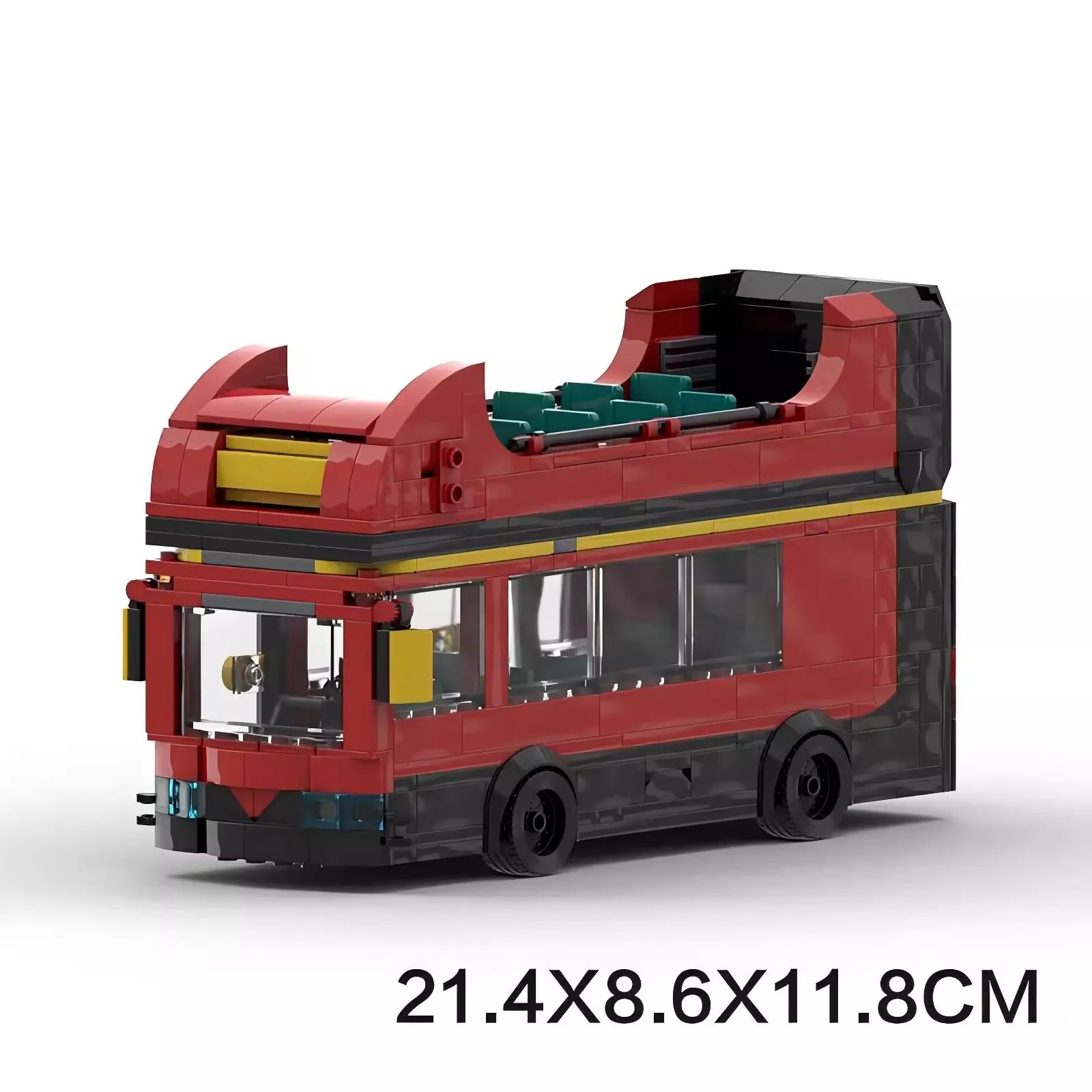 Moc 60407 carro técnico 8 de dois andares de largura ônibus turístico veículos urbanos conjuntos de campeões de velocidade blocos de construção brinquedos para crianças presente