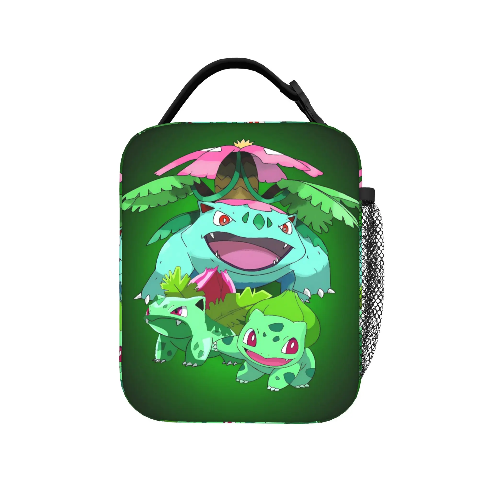 Bulbasaur Bloom Manga Lunch Bag For Women  Designer Picnic Lunch Box Casual Convenient Oxford Cooler Bag