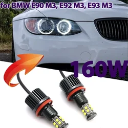 160W White Canbus Error Free LED Angel Eyes Marker Lights Bulbs for BMW 3 Series E90 M3, E92 M3, E93 M3 2008-2013