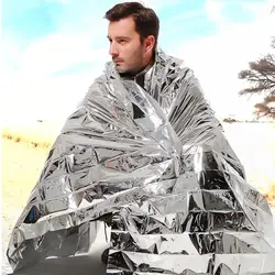 4 pcs Emergency Blanket Outdoor Survive First Aid Military Rescue Kit Windproof Waterproof Foil Thermal Blanket for Camping
