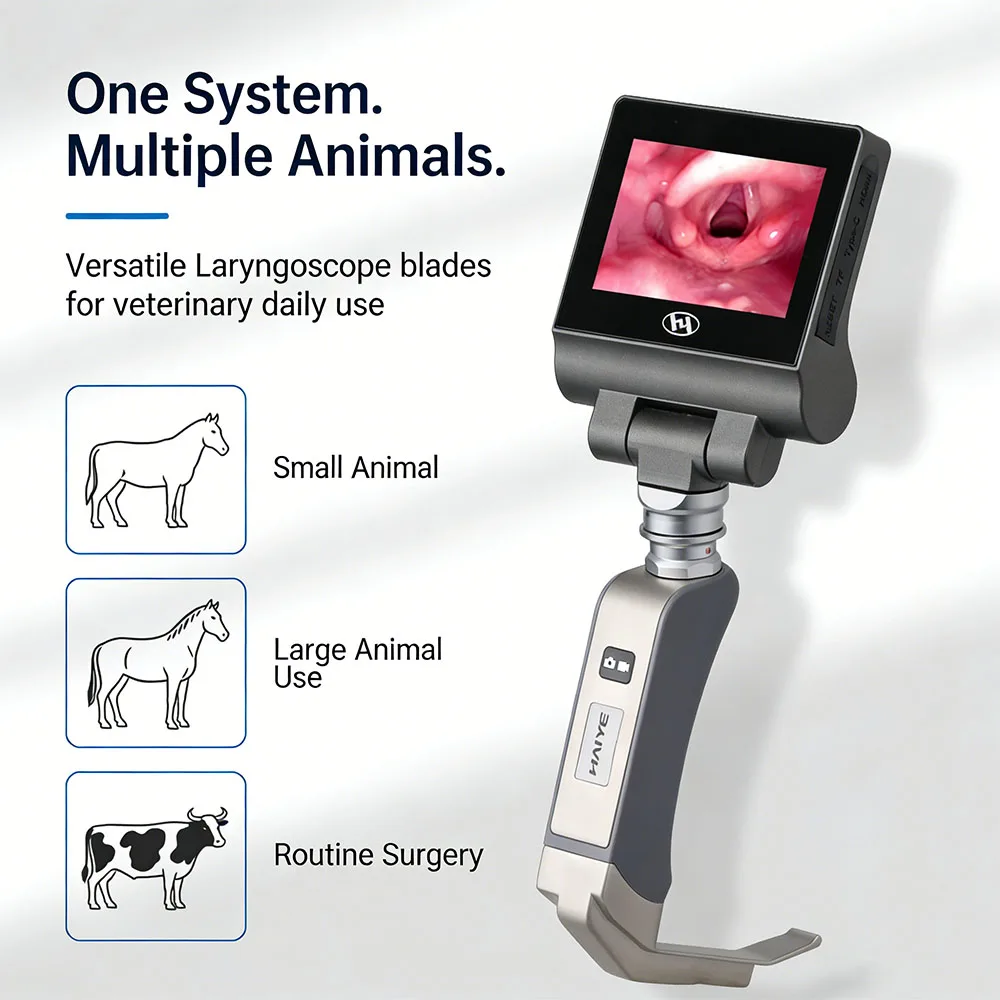 Pet Anesthesia Laryngoscope With 3MP Pixel 32GB TF Card Storage Rechargeable Lithium Battery Veterinary Clinic Tool