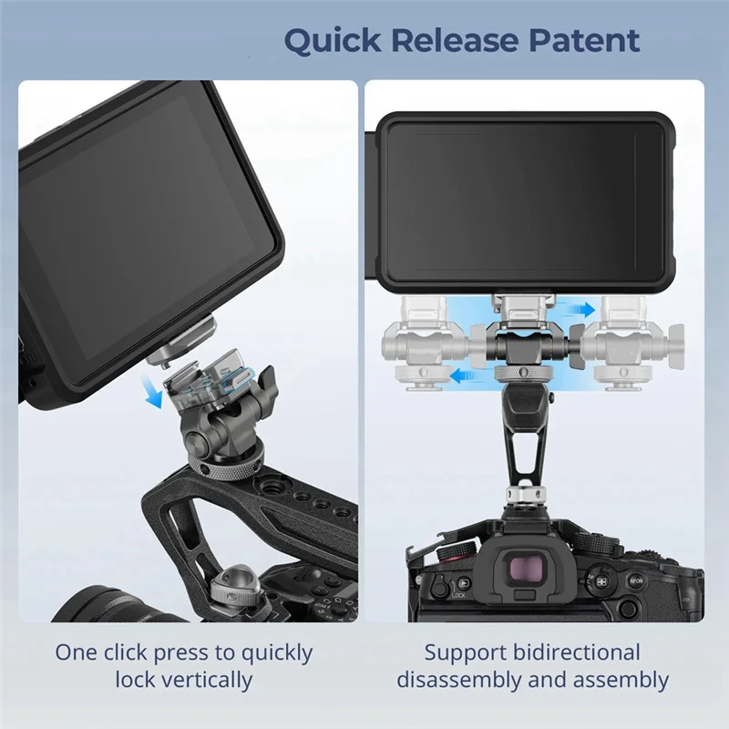 Monitorhalterung für Hawklock Quick Release Mount mit H21 Cold Shoe, verstellbare NATO-Schienenunterstützung