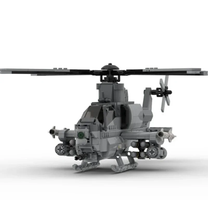 Moc Building Blocks Military AH-1Z Viper Attack Helicopter Technical Bricks DIY Assembly Construction Toys For Kids Holiday Gift