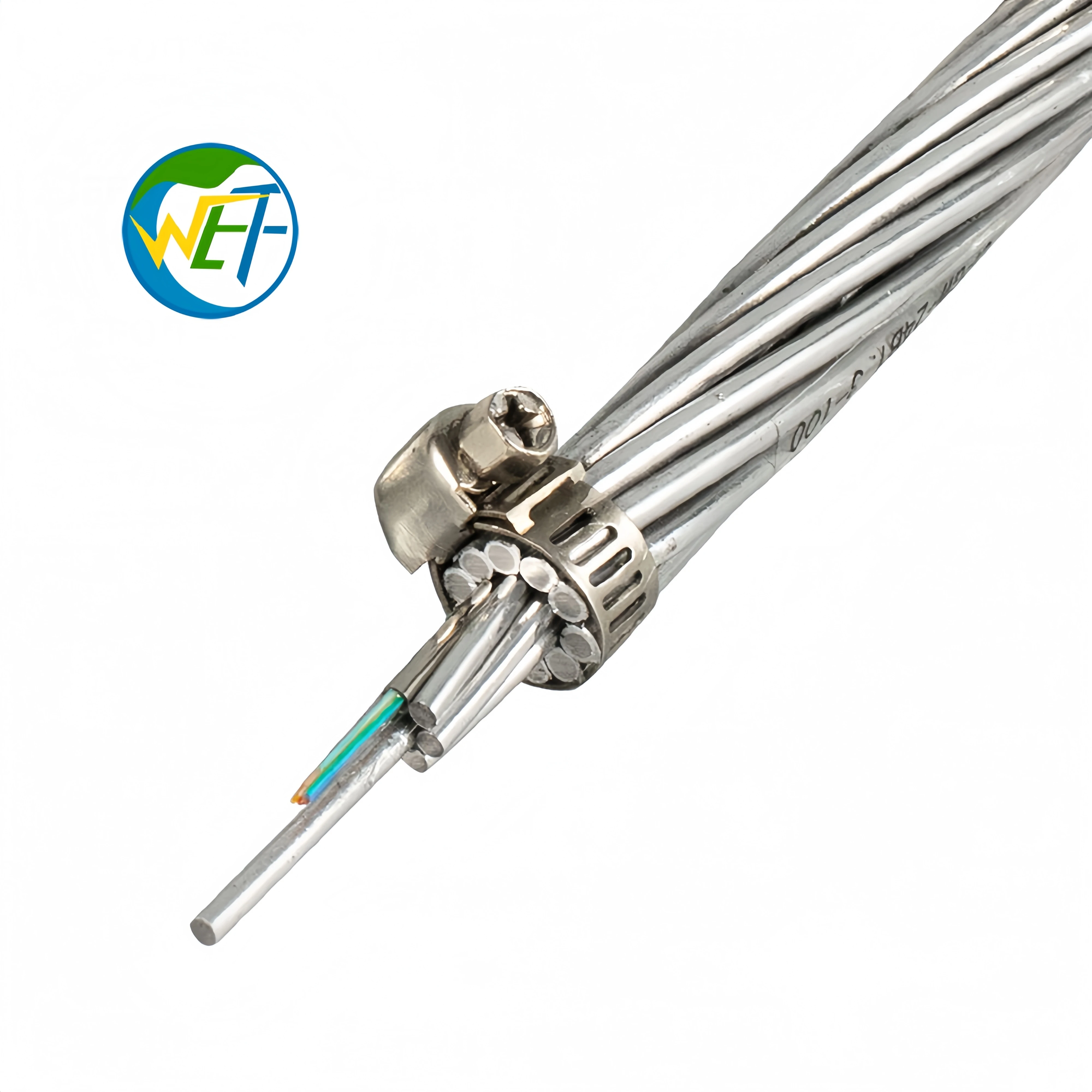 Wolf OPGW Optical Ground Wire 24 Core G.652D Single Mode Fiber 50mm2 35kV Aerial IEEE 1138 Water-Blocking Transmission Line - view 4
