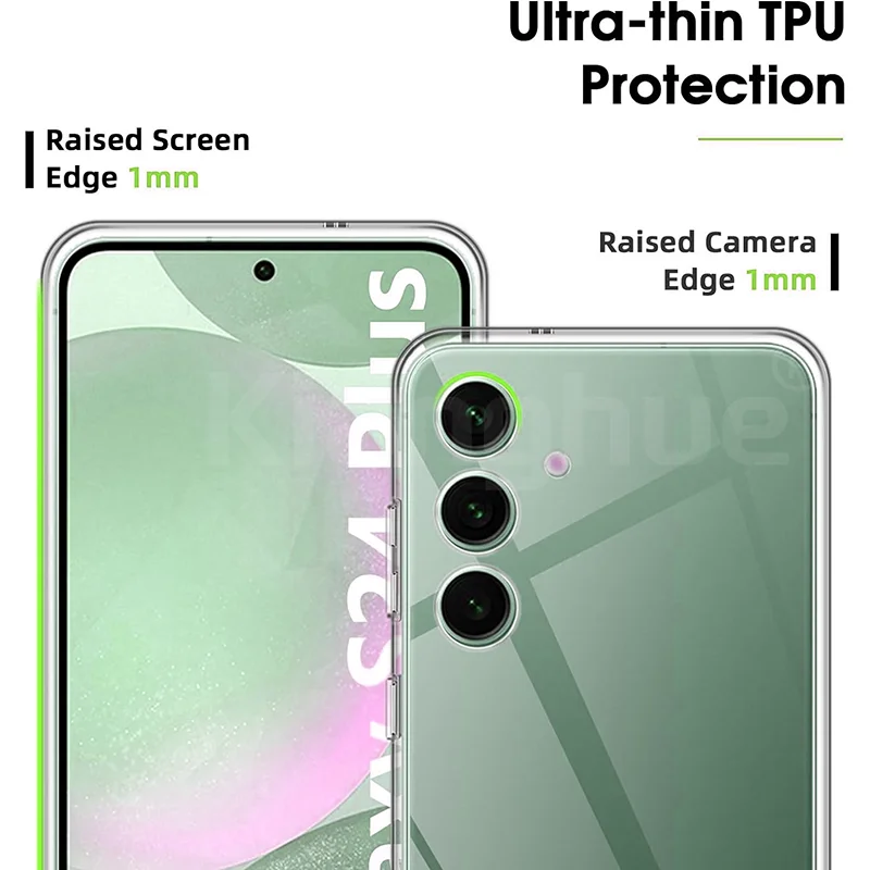 Ultra Thin Transparent TPU Case For Samsung Galaxy S24 Ultra Plus Solid Color Silicone Soft Shell Bumper Outer casing funda image 5