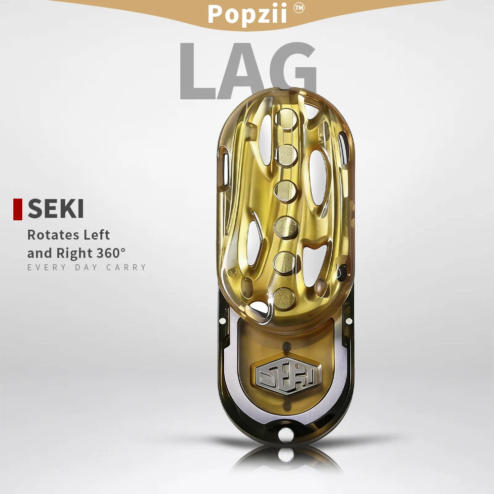 SEKI LAG EDC PEI Stainless Steel Rotates Left and Right 360° Magnetic Push Slider Fidgeting toy Stainless Steel Anxiety Toys