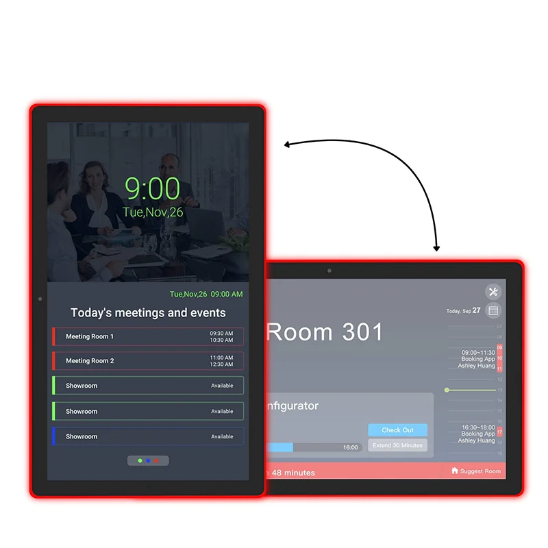Customized Business Meetings 21.5 Inch Android Tablet Rj45 Network Tablet Surrounding Led Light Meeting Room Tablet with Wi-Fi