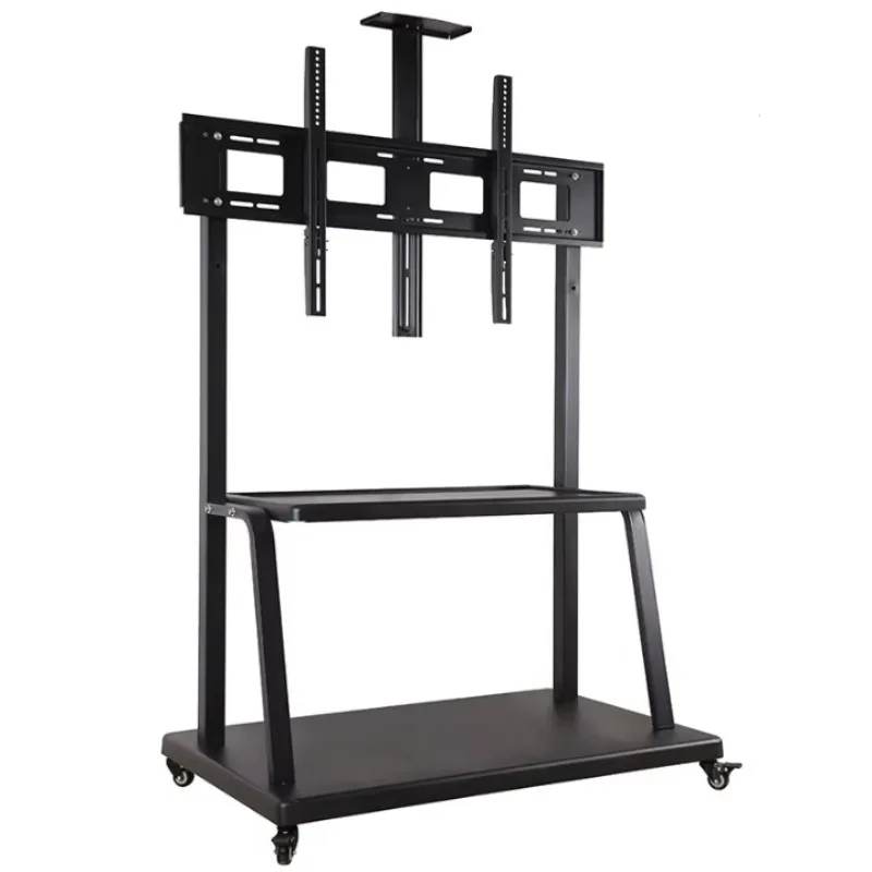 2026 Cintoe 55 65 75 86 Inch Floor Standing Electric Lift Mobile Tv Stand With Wheels For Interactive Flat Panel
