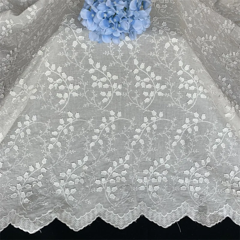 3d Dimensional Bell Orchid Wind Chime Cotton Fabric Embroidered Lace Fabric Tablecloth Dress Shirt Lace Accessories