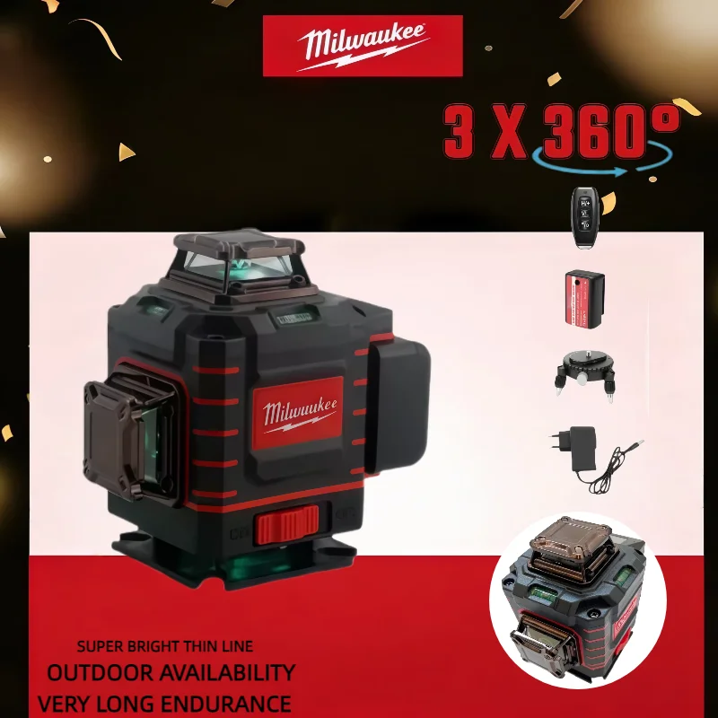 

Milwaukee Green 360 Degree Vertical Cross Laser Level Beam Horizontal And Vertical Rechargeable green laser level tools