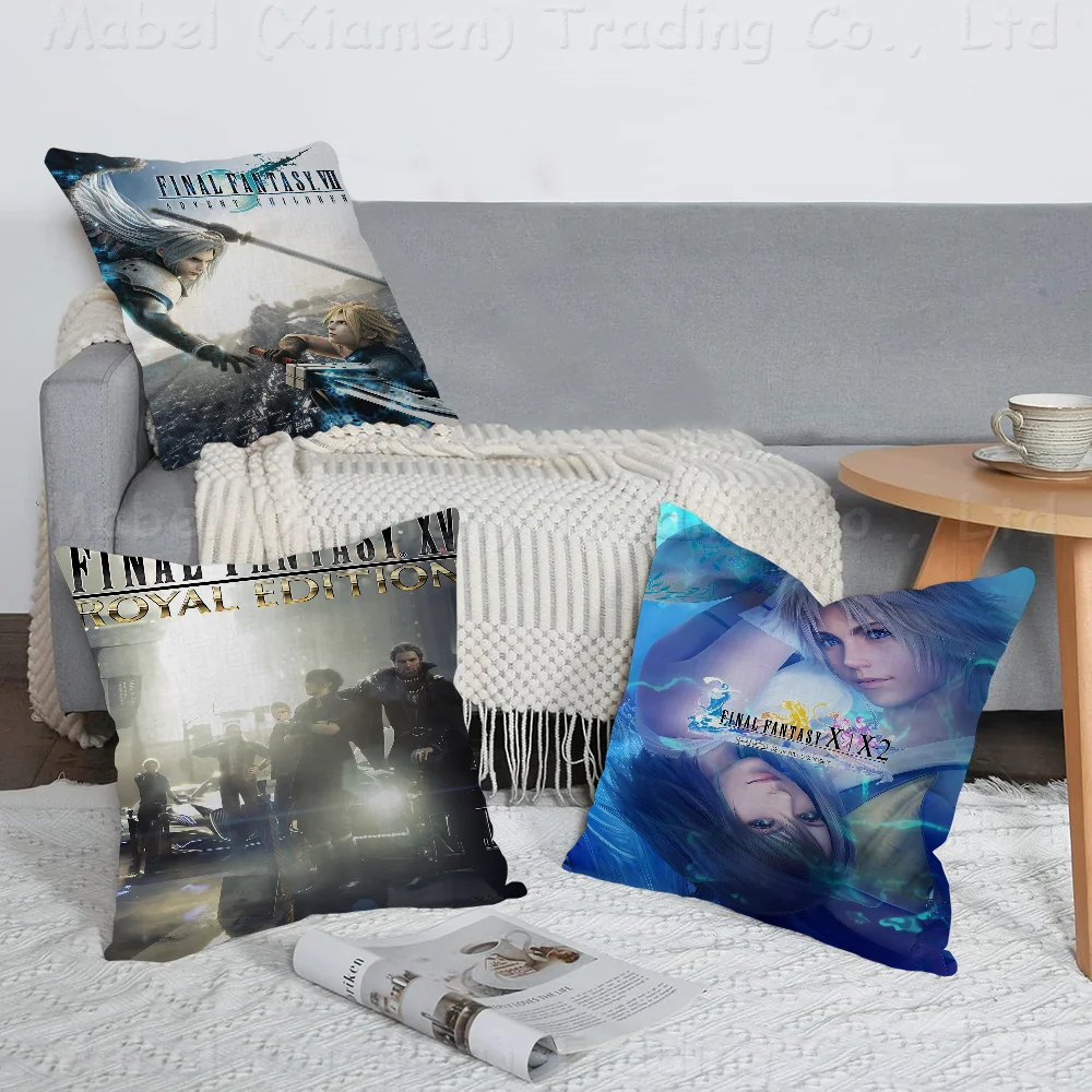 

Final Fantasy Game Series Personalized Picture Text Home Decorative Pillows Household Gifts 45x45cm