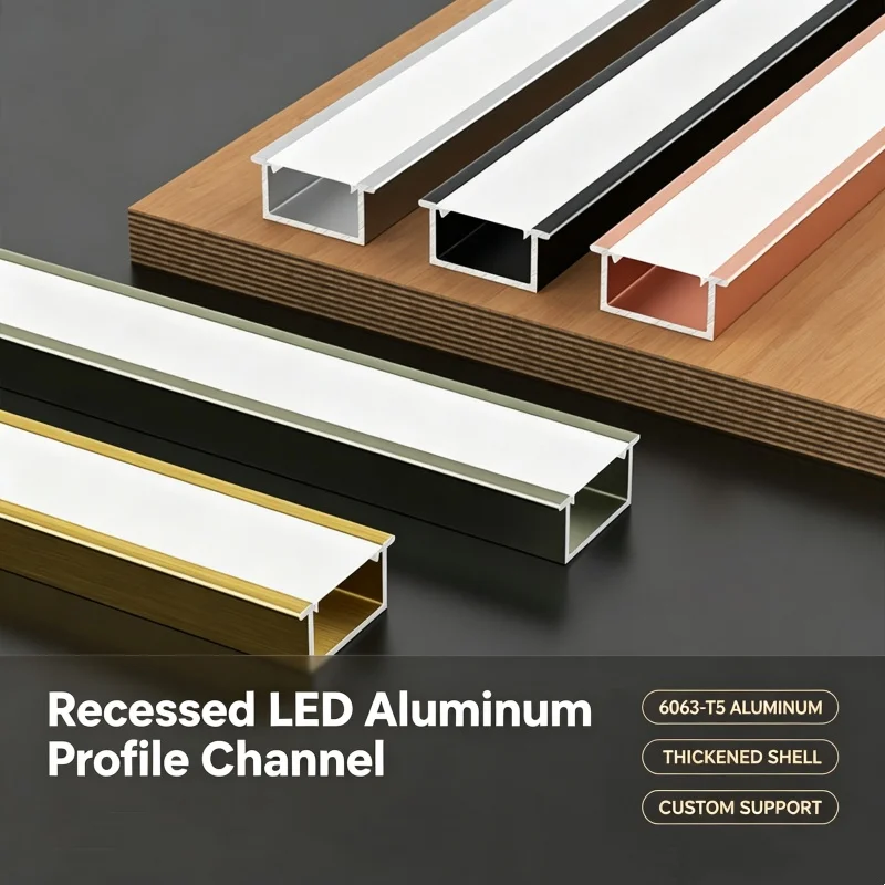 Recessed Gold Silver Led Aluminum Profile Linear Light Channel Groove PC Diffuser Living Room Cabinet Ceiling Decor Ambient Lamp