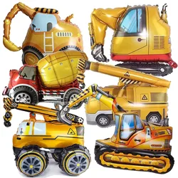 1pc Big Construction Truck Birthday Helium Balloons Excavator Forklift Crane Truck Foil Ballon Boys Birthday Party Supplies