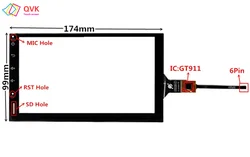 QVK 7 inch GT911 For ATOTO A6 A6Y2710S Digitizer  DVD multimedia Touch screen panel 6pin With MIC RST SD Hole