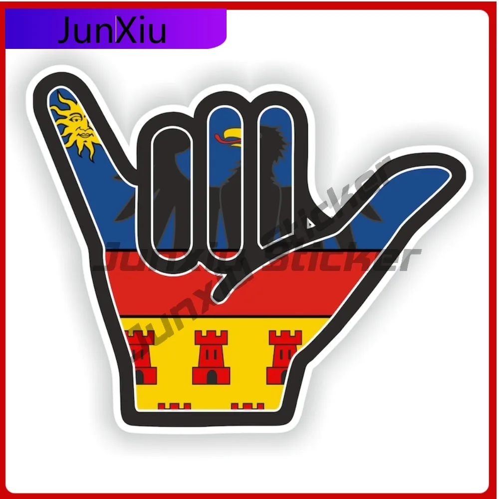 

Transylvania Flag Shaka Hand Hang Loose Sticker Vinyl Decal Graphic Car Cover Waterproof Outdoor Rv Car Camping Bumper Decoratio