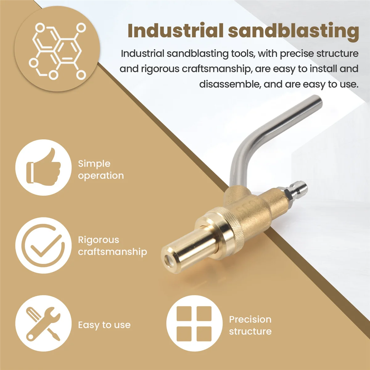 Industrial Sandblasting Tool Nozzle, Wet Sandblasting Tool Accessories-1Pcs