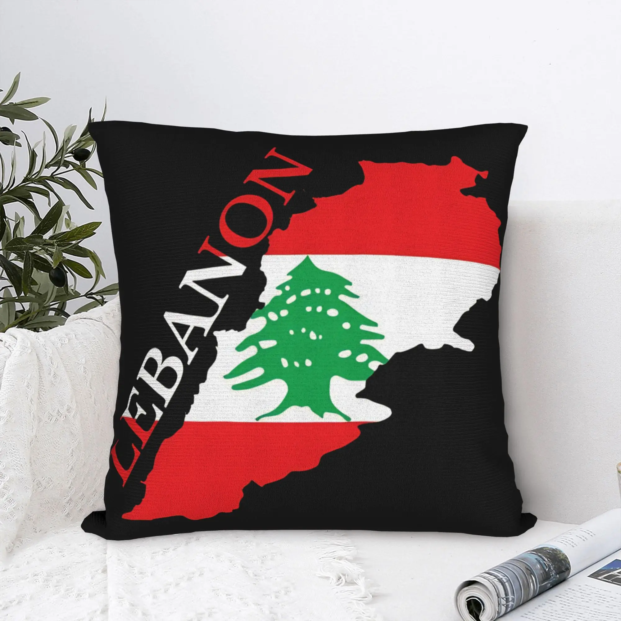 

Lebanon Flag Map Pillow Case Comfy Pillow Cover For Office Car Home Decor Cute Funny Cushion Cover