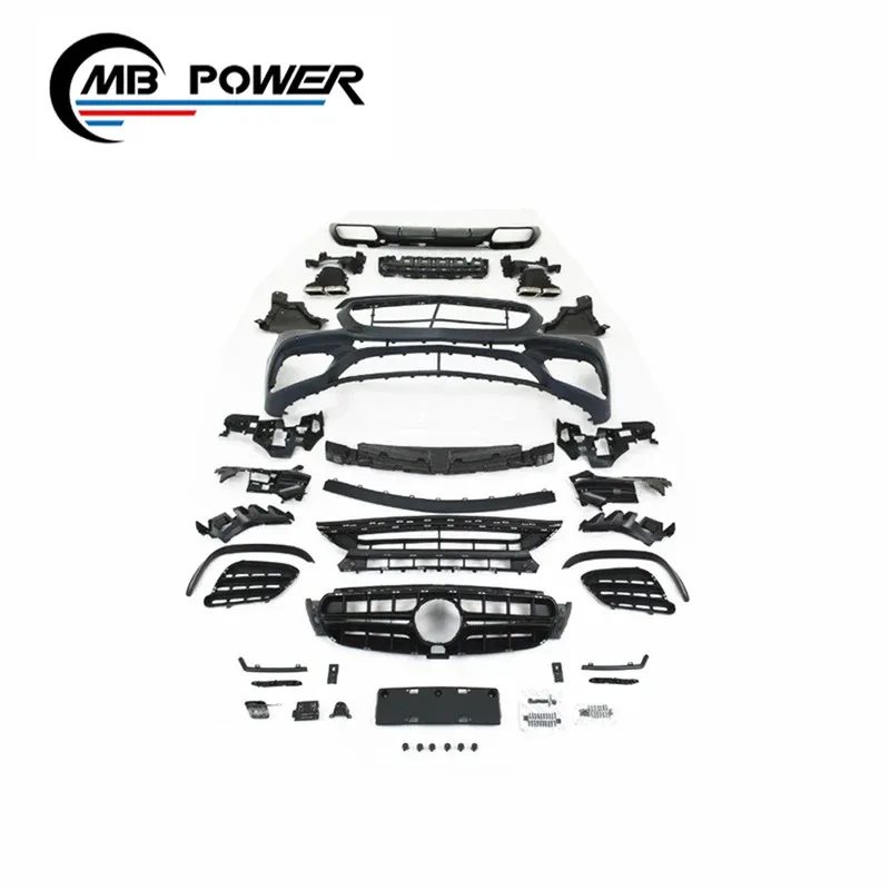 

High Fitment!E Class W213 Body Kit with Front Bumper Grilles Exhaust Tips Rear Diffuser Fit for E200 E300 to a Style pp Material