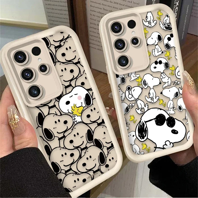 Hot Anime Cute Puppy S-Snoopy ﻿Phone Case For Samsung Galaxy S26 S25 Edge S24 S23 Ultra S22 Plus S21 FE A07 A17 4G A37 A57 5G