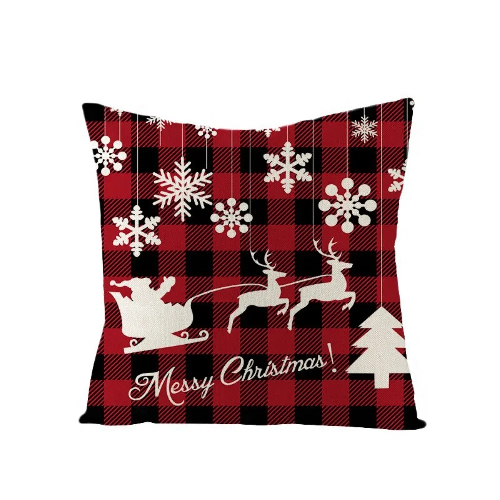 CIFBUY Christmas Cotton Linen Cushion Cover 45x45cm Decorative Throw Pillow Case for Sofa Home Decor
