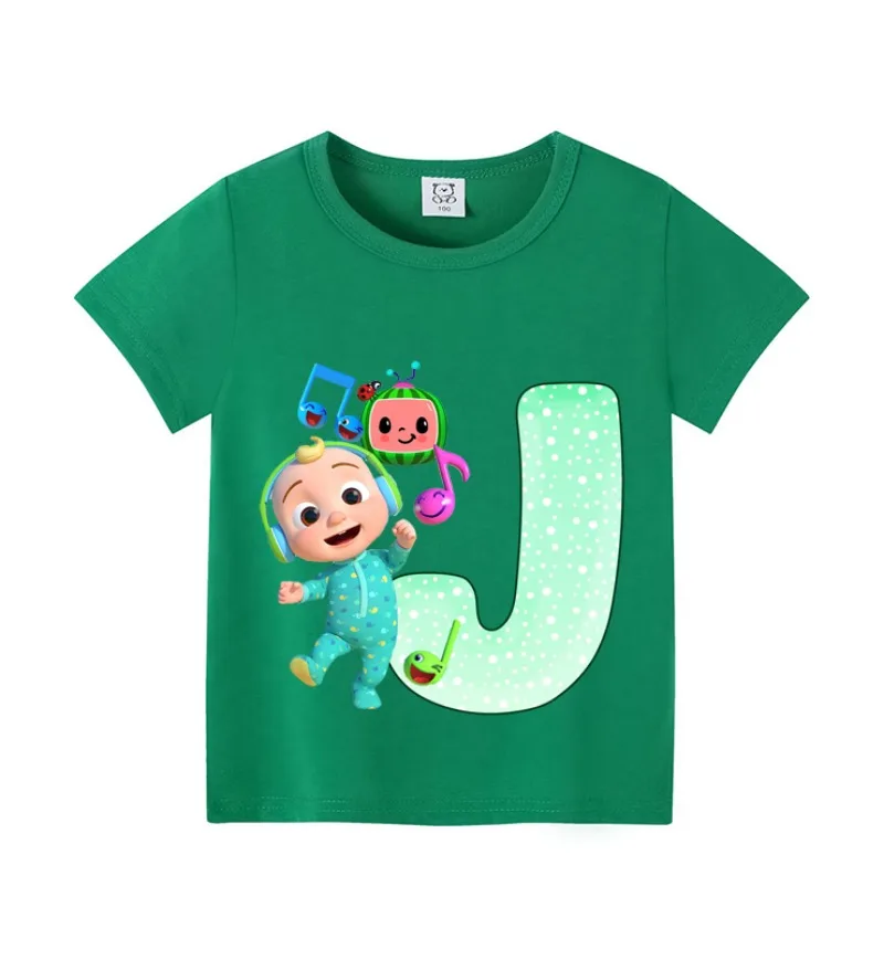 Cocomelons الطفل تي شيرت أنيمي طباعة رسالة قصيرة الأكمام قمصان الفتيان الفتيات ملابس الصيف الكرتون بلايز تيز هدية عيد ميلاد جديد