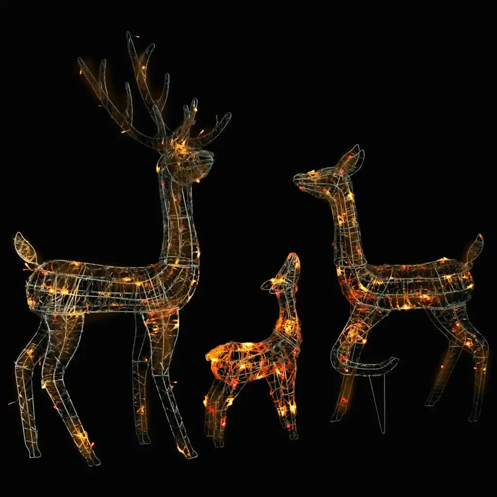 300 Colorful Acrylic Reindeer Family Christmas Decor - Festive Holiday Decoration