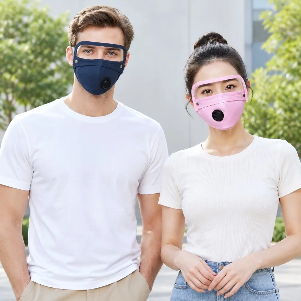 Breathing Valve Dust-Proof Mask Washable Detachable Anti Haze Mask Windproof With Protective Lens Cycling Facemask Outdoor
