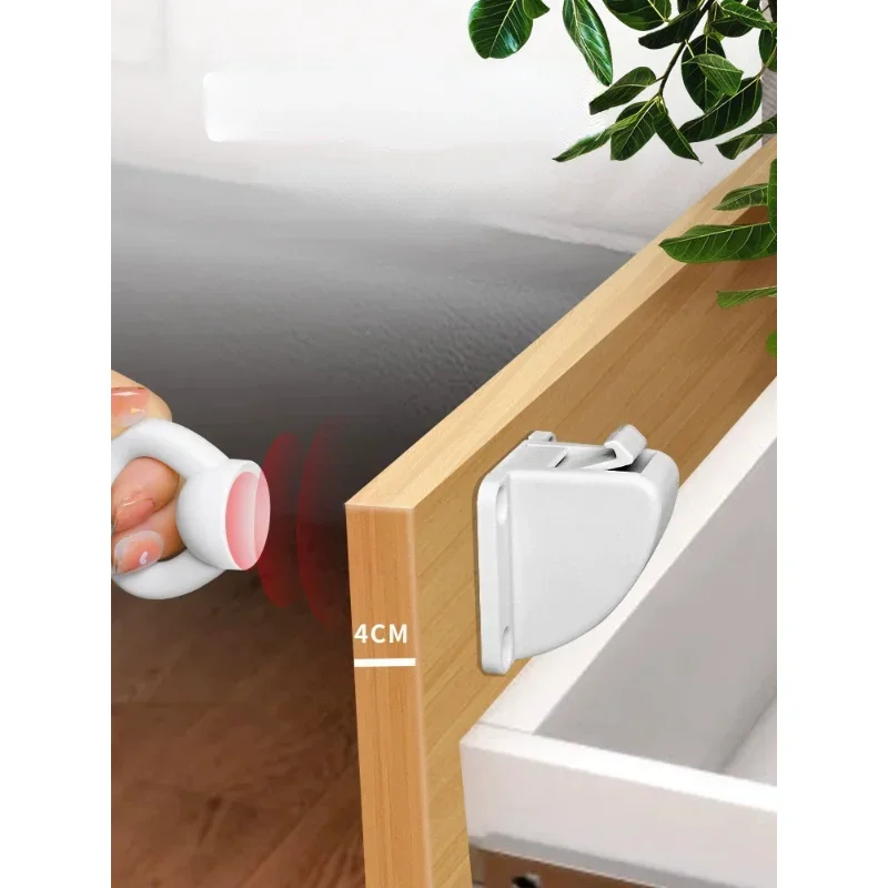 Invisible Magnetic Cabinet Lock Child Baby Safety Lock Anti-Opening Furniture Drawer Door Latch Safety Buckle Hardware Fitting - view 4