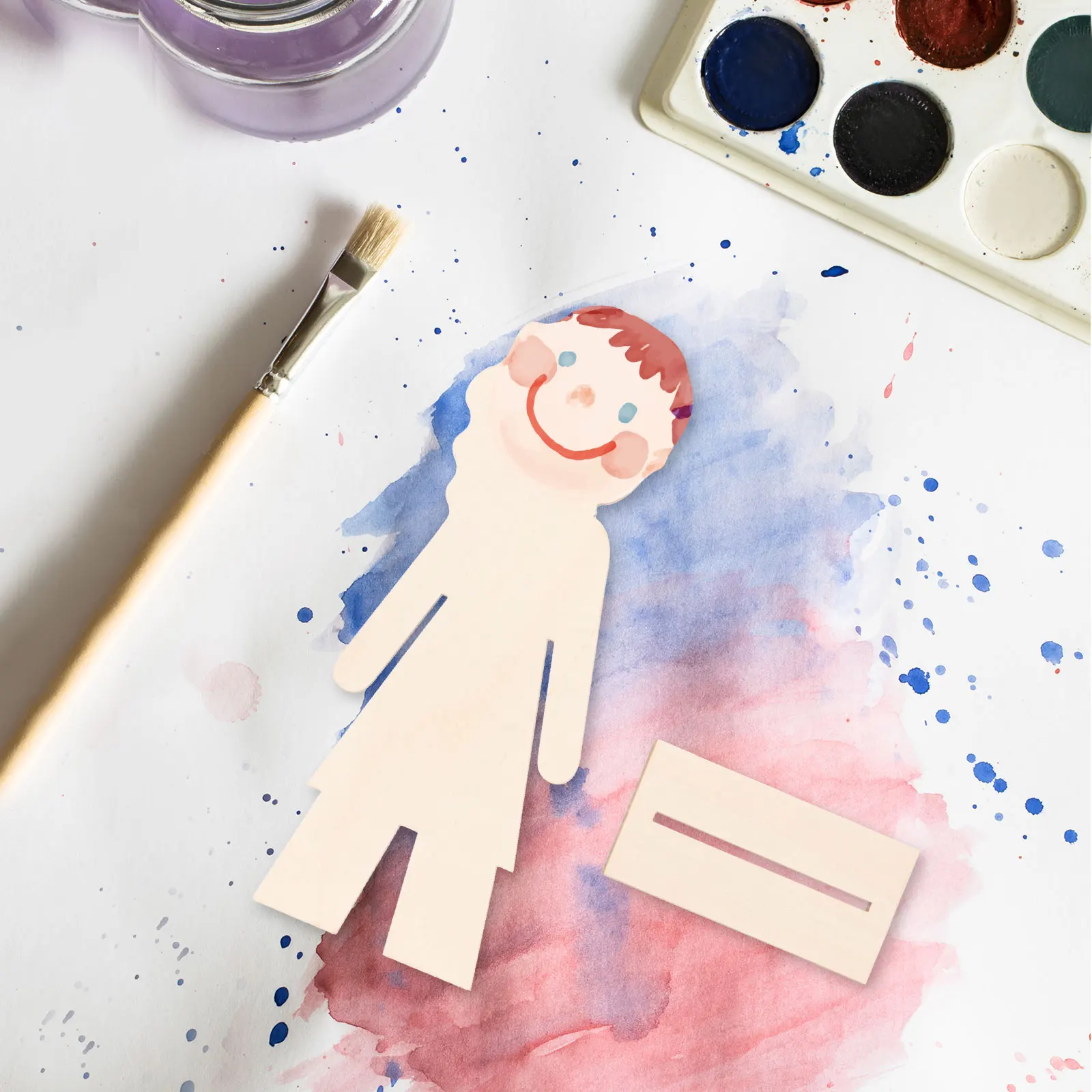 

20pcs Unfinished Wood Panels Wooden Cutouts For Diy Crafts Blank Wood Slices Graffiti Accessory Craft Supplies