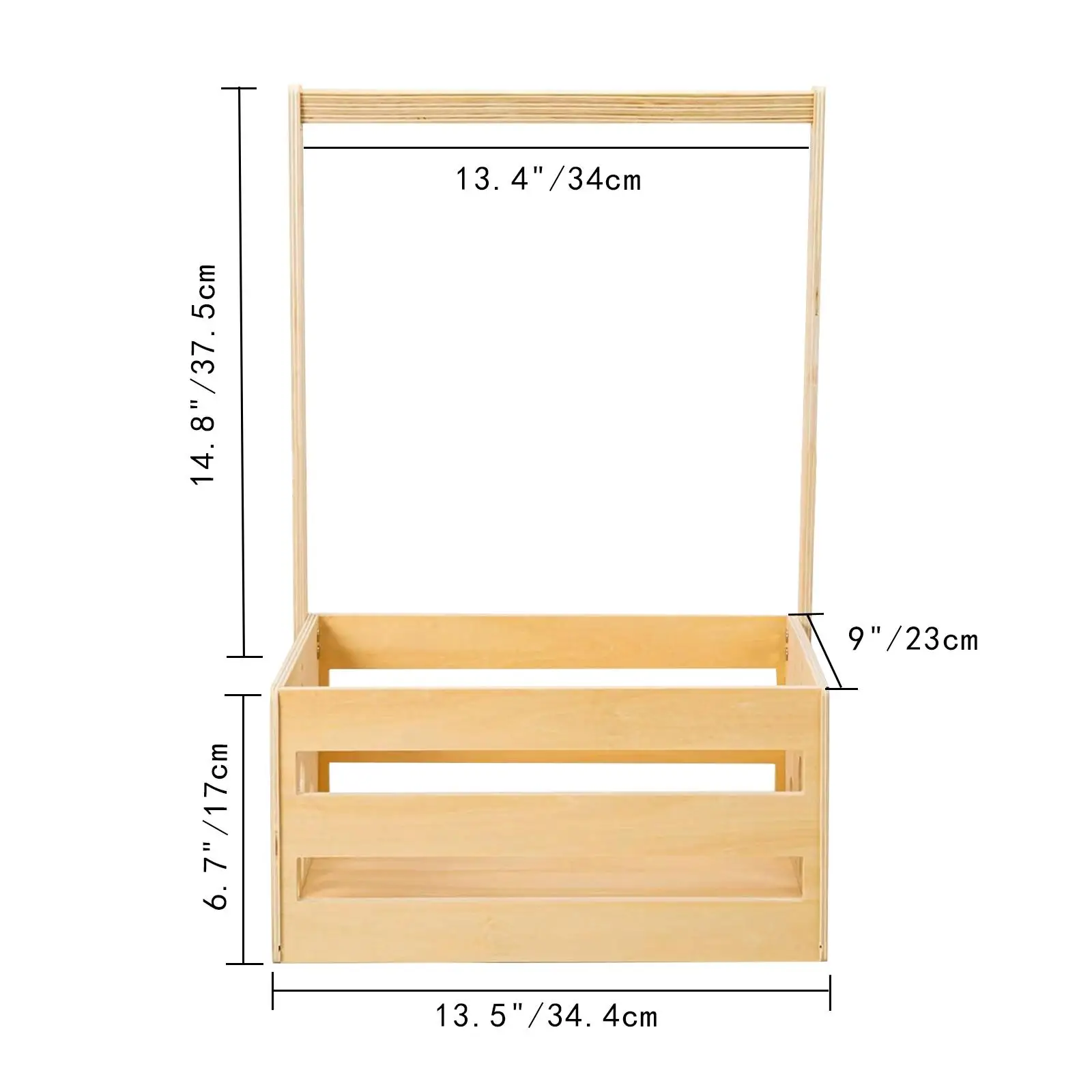 Wooden Baby Shower Crate Closet Storage Basket DIY Sturdy Baby Basket with Handle for Clothes Wipes Outfits Memory Books Socks