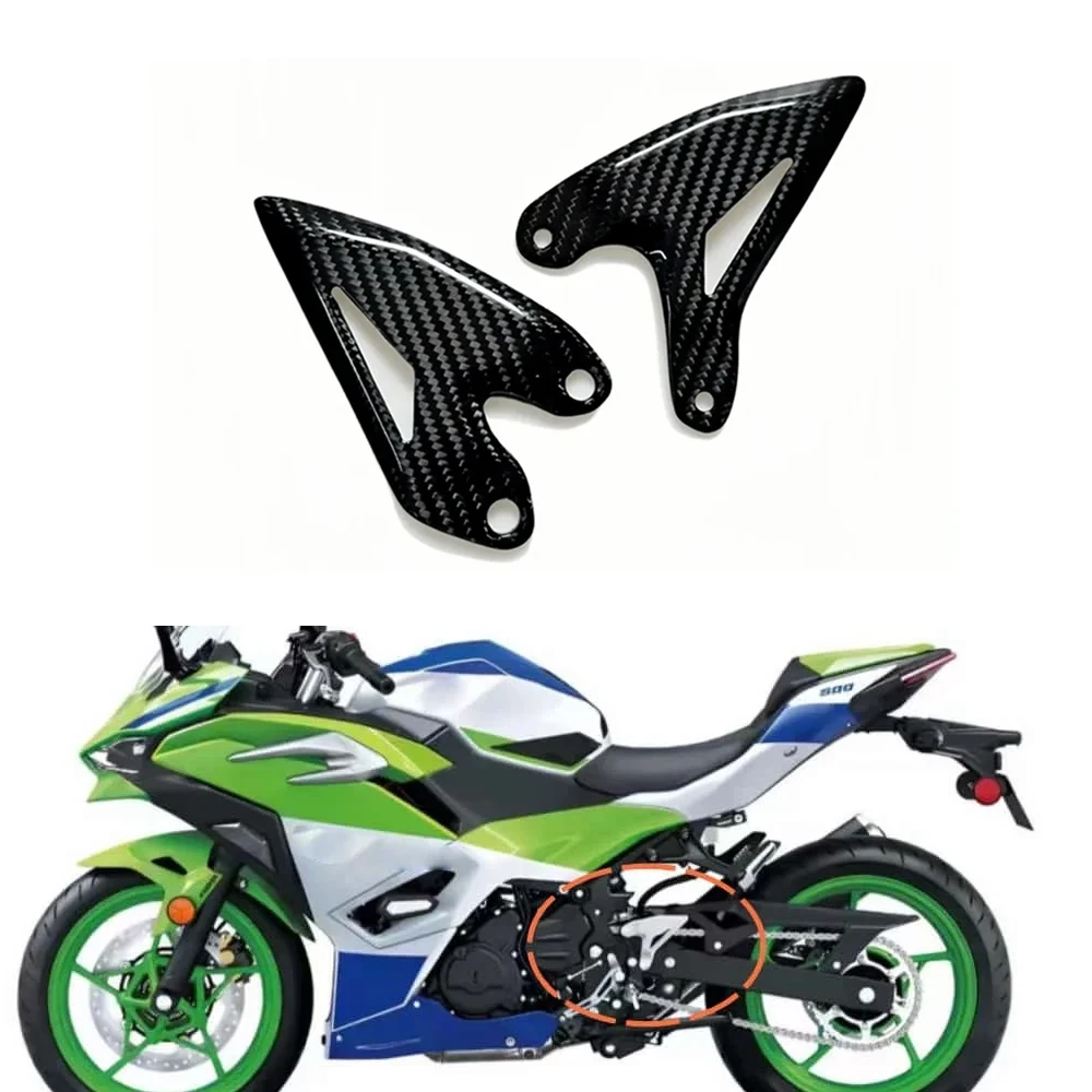 

For Kawasaki Ninja 500 Z500 2024-2025 Motorcycle Carbon Fiber Foot Guard Pedal Accessories