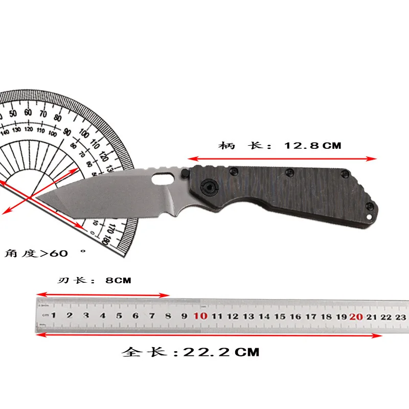 LEMIFSHE NEW titanium handle SMF carving SNF AUS10 Tanto blade copper washer folding knife camping hunting outdoor EDC tool - view 6