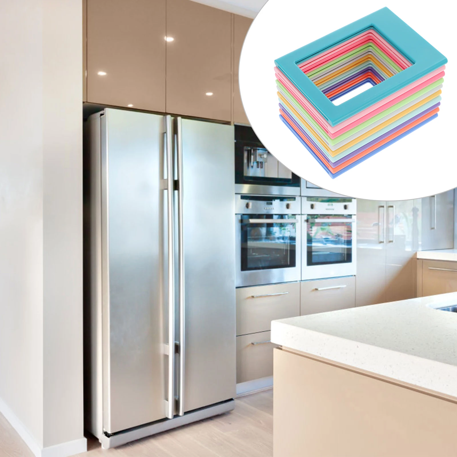 

10Pcs Magnetic Picture Frame Stylish Refrigerator Photo Holder for Steel Doors Whiteboards Design Fridge Decor