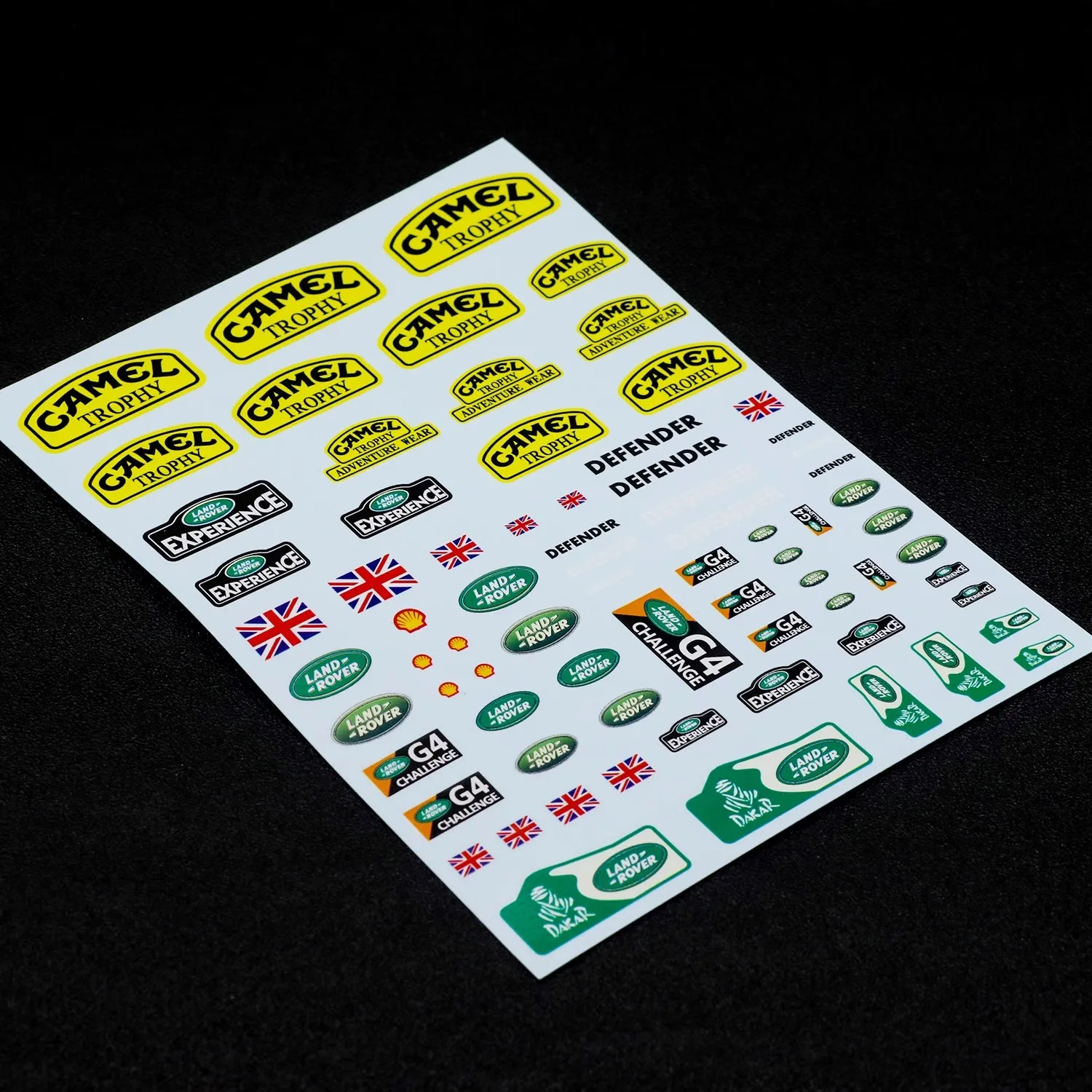 Modelo de carro 1:24 18 Rover Camel Cup Decalque de água Papel Fox Decoração Adesivo