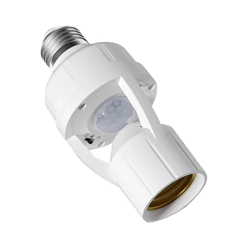 Capteur de mouvement à Induction humaine PIR 360 degrés, Base de douille de lampe de nuit LED E27 AC 110V-220V, temps de retard, interrupteur réglable