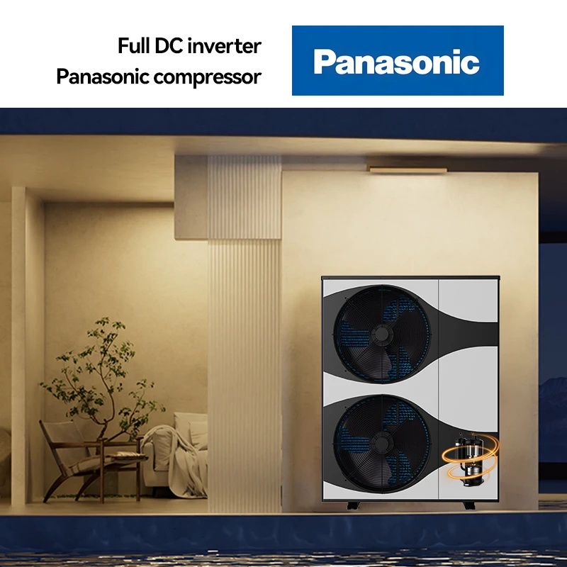 Air Source Heat Pump Water Heater R32 Refrigerant DC Inverter 6-24kW Tankless Energy Class A+++ For Hotel Use Stainless Steel