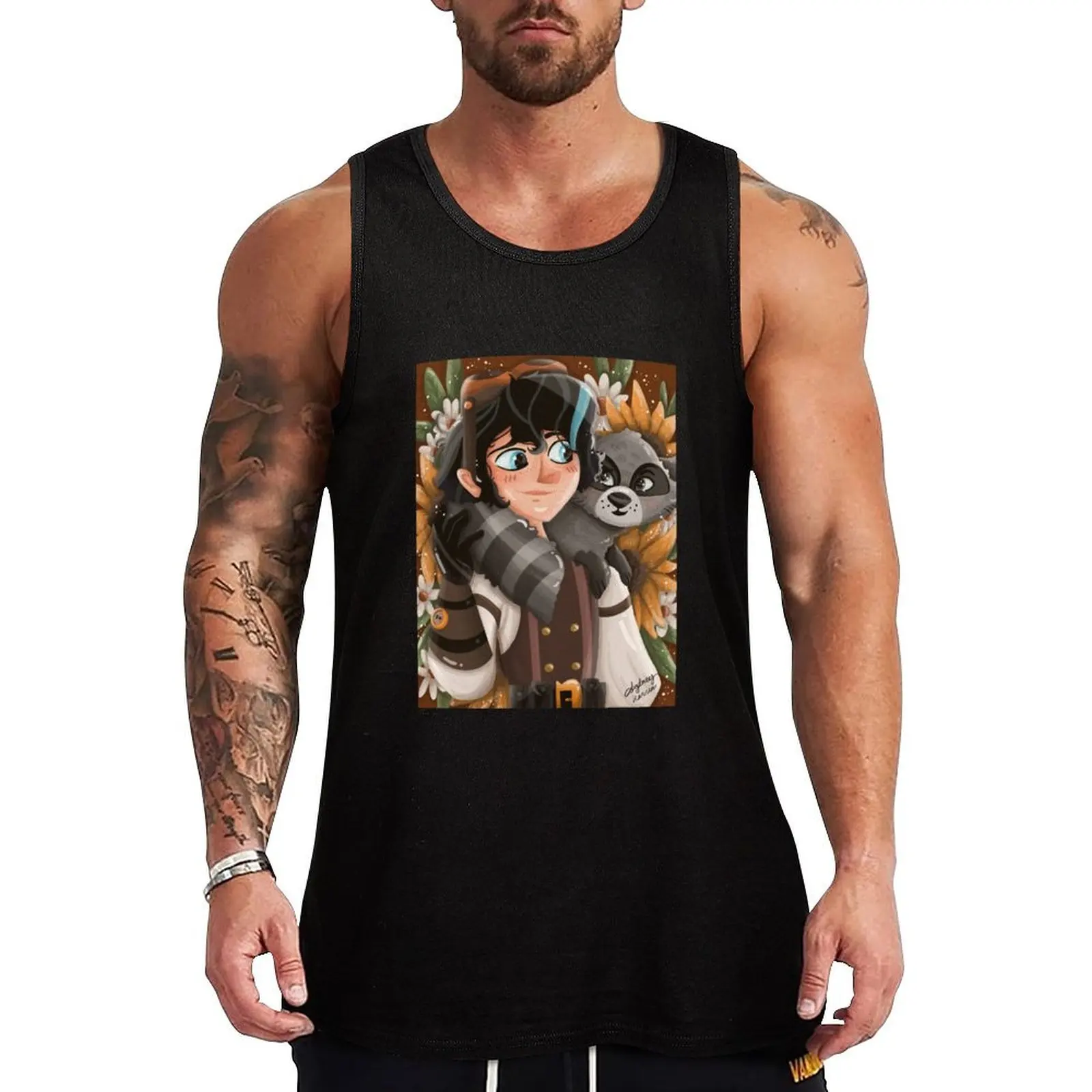 

Varian Tangled Print Tank Top Top summer sleeveless shirt man gym