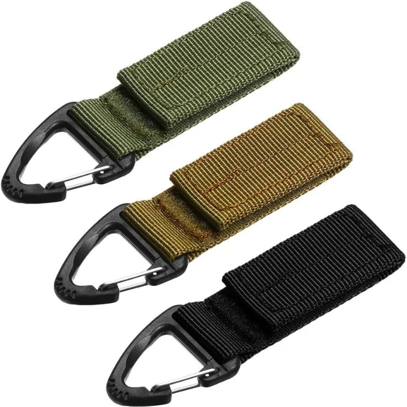 Outdoor Tactical Nylon Webbing Backpack Hanging Buckle Keychain Gadgets Snap Olecranon Hook Multifunction Tool Molle Belt Gear