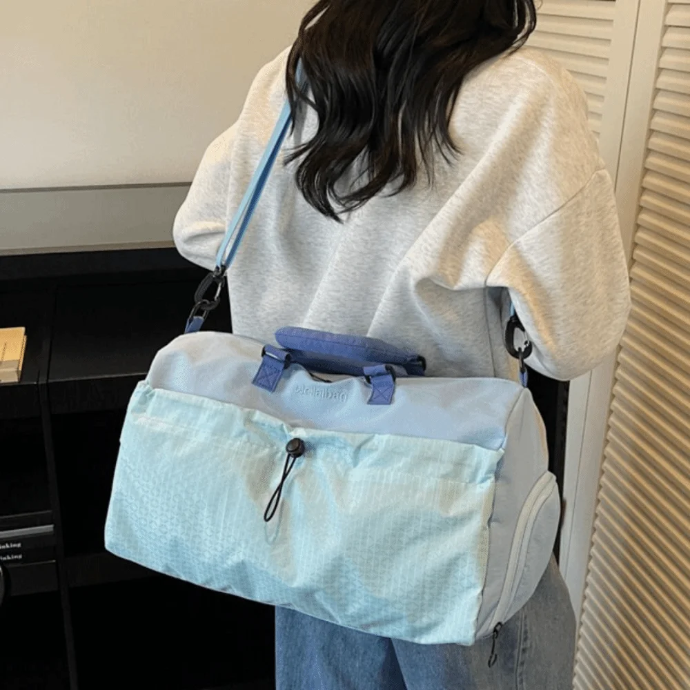 Large Capacity Travel Handbag Wear-resistant Multi Pocket Fitness Tote Bag Portable Dry and Wet Separation Duffel Handheld Bag