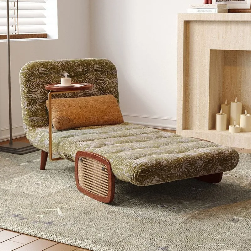 Living room retro dual-purpose small apartment multi-functional single solid wood sofa bed y