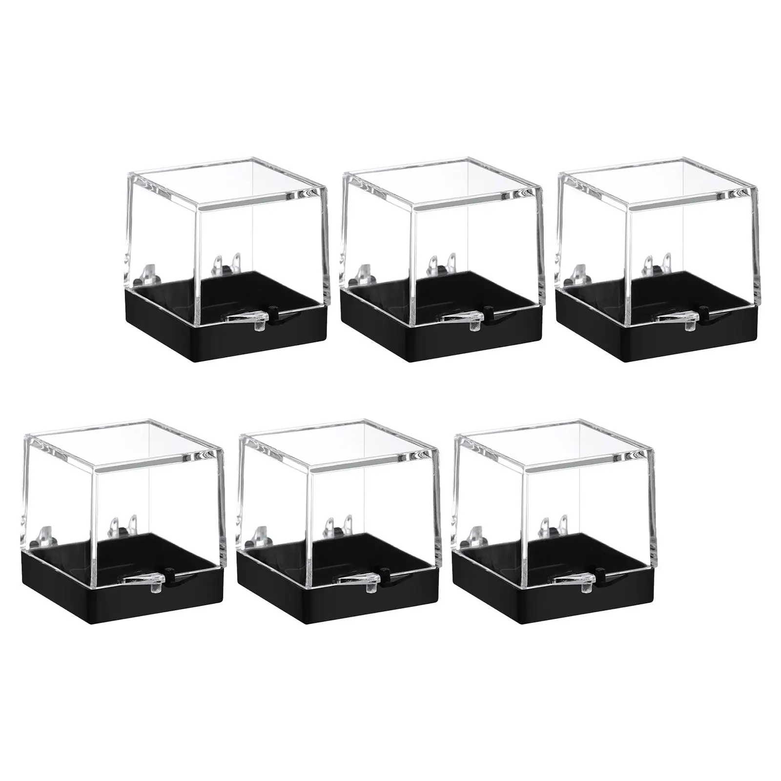 Clear Plastic Display Boxes 6 Pack Transparent Specimen Cases for Geological Samples Minerals Collectibles