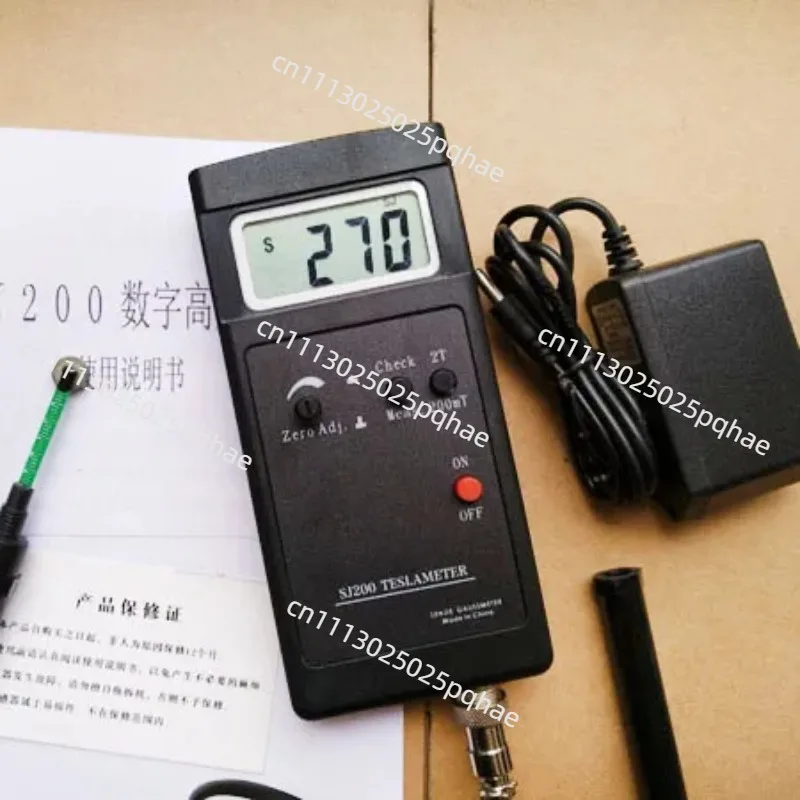 New SJ200 Digital Gauss Meter Static Magnetic Field Tesla Tester 0-200Mt-2000mT with Adapter