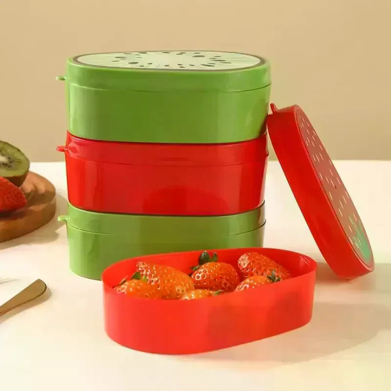 Creative Kitchen Refrigerator Vegetable Fruits Crisper Containers Strawberry Avocado Kiwi Watermelon Fresh Kitchen Storage Box